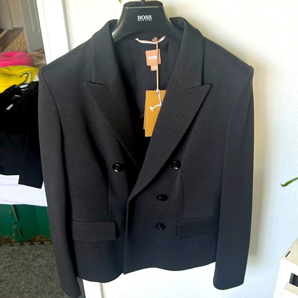Black double breasted Hugo Boss Blazer